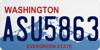 WA license plate ASU5863