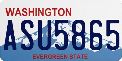 WA license plate ASU5865