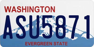 WA license plate ASU5871