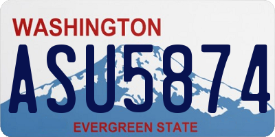 WA license plate ASU5874