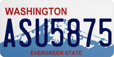 WA license plate ASU5875