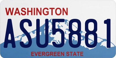 WA license plate ASU5881