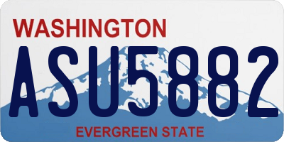 WA license plate ASU5882