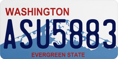 WA license plate ASU5883
