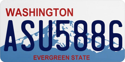 WA license plate ASU5886