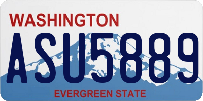 WA license plate ASU5889