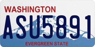 WA license plate ASU5891