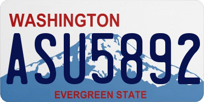 WA license plate ASU5892