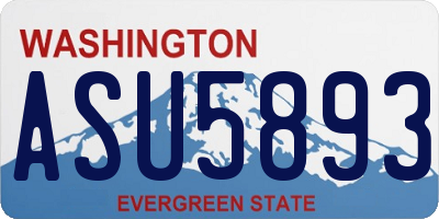 WA license plate ASU5893