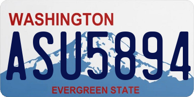 WA license plate ASU5894