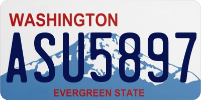 WA license plate ASU5897