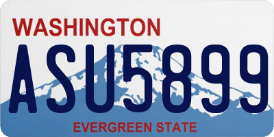 WA license plate ASU5899