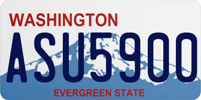 WA license plate ASU5900