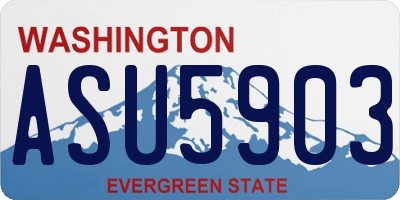WA license plate ASU5903