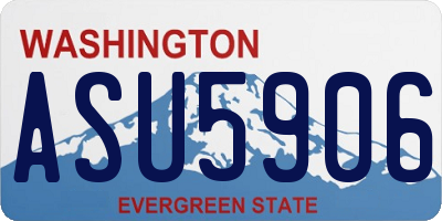 WA license plate ASU5906