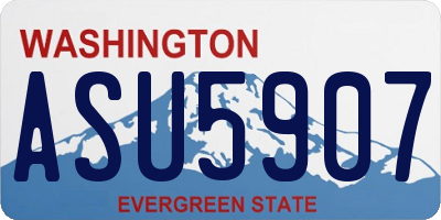 WA license plate ASU5907
