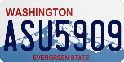 WA license plate ASU5909