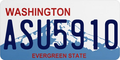 WA license plate ASU5910