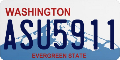 WA license plate ASU5911