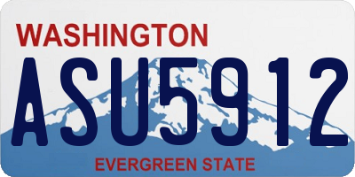 WA license plate ASU5912