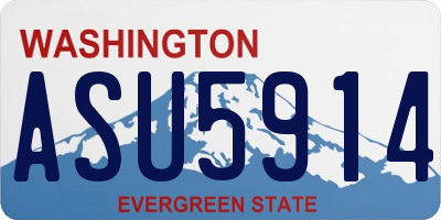 WA license plate ASU5914