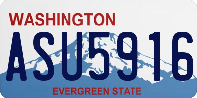 WA license plate ASU5916
