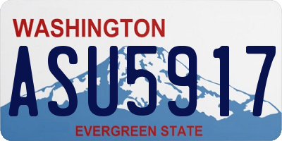 WA license plate ASU5917