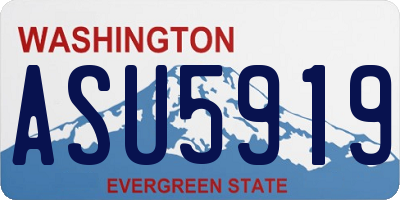 WA license plate ASU5919