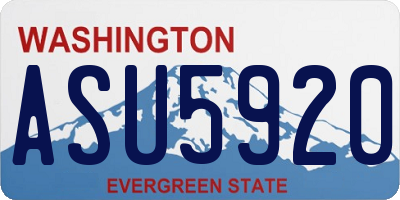 WA license plate ASU5920