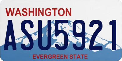 WA license plate ASU5921
