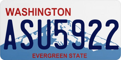 WA license plate ASU5922