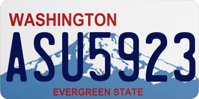 WA license plate ASU5923