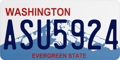 WA license plate ASU5924