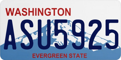 WA license plate ASU5925