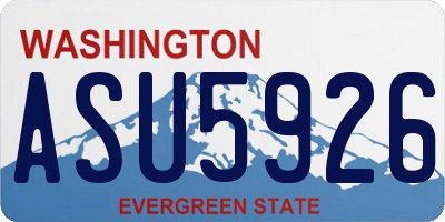 WA license plate ASU5926