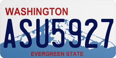 WA license plate ASU5927