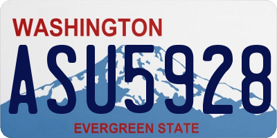 WA license plate ASU5928