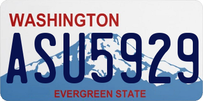 WA license plate ASU5929