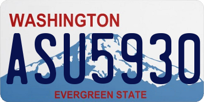 WA license plate ASU5930