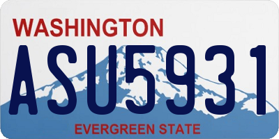 WA license plate ASU5931