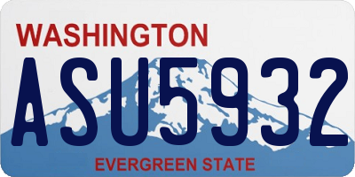 WA license plate ASU5932