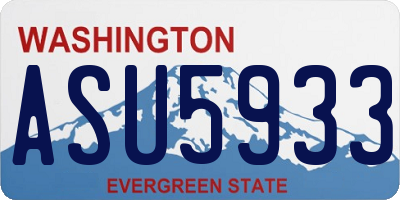WA license plate ASU5933