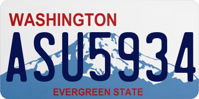 WA license plate ASU5934
