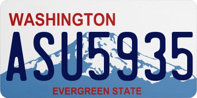WA license plate ASU5935