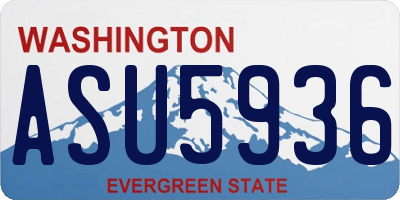 WA license plate ASU5936