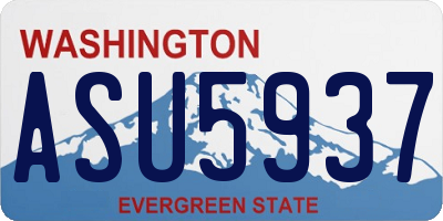 WA license plate ASU5937