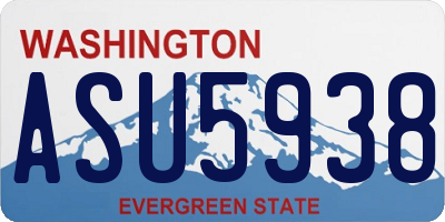 WA license plate ASU5938
