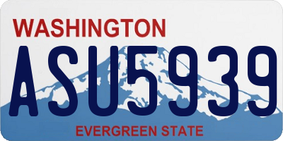 WA license plate ASU5939