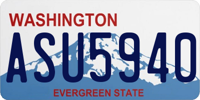 WA license plate ASU5940
