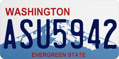 WA license plate ASU5942